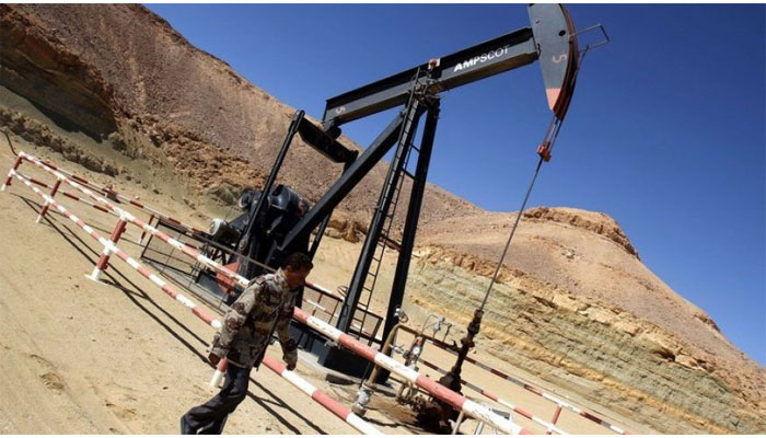 A file picture of  an oil drill at Libya's al-Ghani oil field. AFP