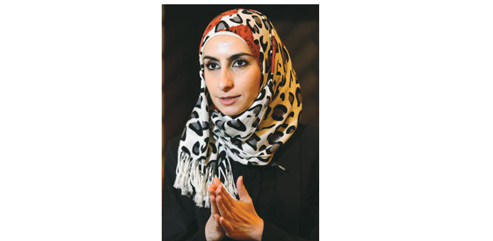 Noura al-Ameer speaks during an interview on Monday.
