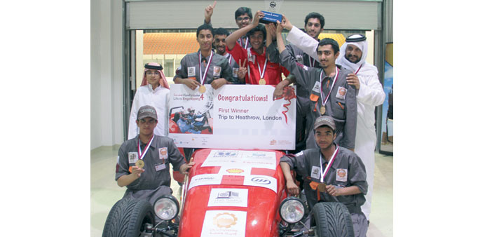 The first prize winners from Tariq Bin Zeyad Independent School for Boys.