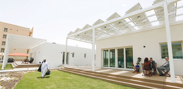 A view of the Passivhaus (right) and the conventional villa which comprise the Baytna project. PICTURE: Najeer Feroke.