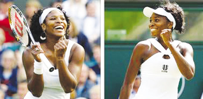 ALL SET FOR ACTION: Serena and Venus