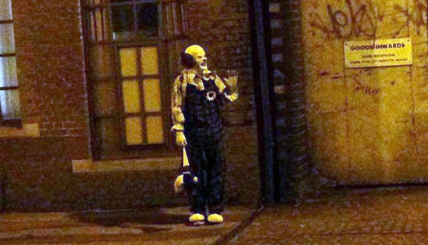 A clown spotted in Northampton