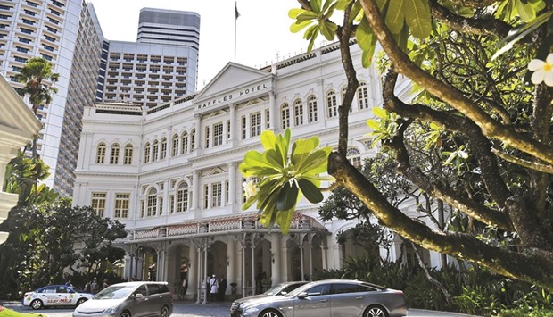 A general view shows the Raffles Hotel in Singapore yesterday.