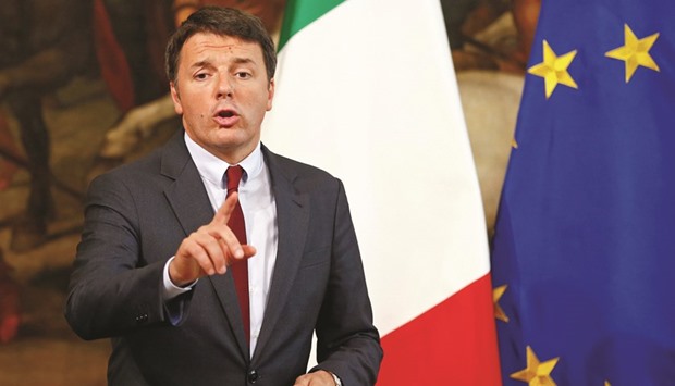 Italian Prime Minister Matteo Renzi at a news conference at Chigi Palace in Rome yesterday.