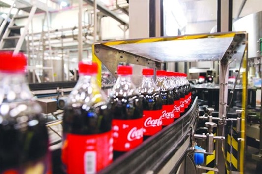 Coca-Cola products fresh from the assembly line