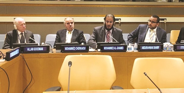 Mohamed bin Ali al-Ghamdi and other panellists at the meeting.
