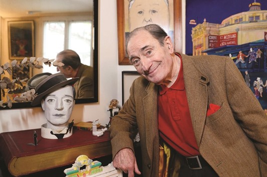 This file photo taken on November 6, 2015 shows French clown, comedian and filmmaker Pierre Etaix at his home in Paris.