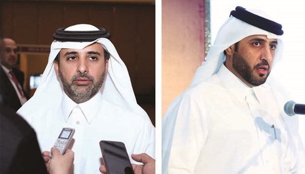 Abdulla Abdulazeez al-Subaie at the Qatar Transport Safety Forum yesterday. (Right photo) Rashid Taleb al-Nabet addressing the opening session yesterday: PICTURES: Jayan Orma