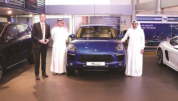The new Porsche models were launched yesterday at Porsche Centre Doha by Salman al-Darwish and other officials. PICTURE: Thajudheen