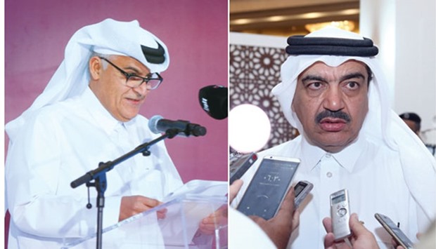 Brigadier Mohamed al-Malki speaking at the opening session of the Qatar Transport Safety Forum 2016 in Doha yesterday. HE Mohamed bin Abdullah al-Rumaihi addressing the media. PICTURES: Jayan Orma