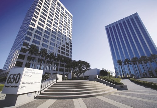 The office of Pacific Investment Management Co (left) is seen in Newport Beach, California. Pimco, which runs the worldu2019s biggest actively-managed bond fund, is shifting to investment grade from high-yielding dollar assets in Asia, expecting a period of global uncertainty.