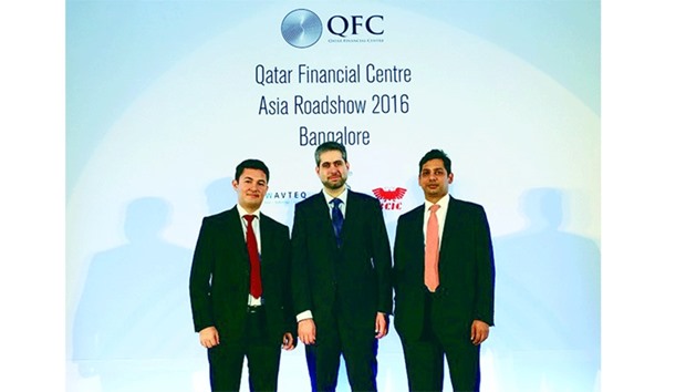 The QFC delegation at one of the India roadshows.