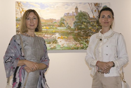 Curators of the exhibition Natalia Manzhali, left, and Nadia Andri.  Photo by Umer Nangiana
