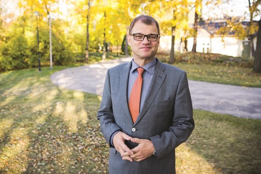 Juha Sipila, Finlandu2019s prime minister, poses for a photograph following an interview in Helsinki on October 19. The self-made millionaire who won elections last year on pledges to reinvigorate Finlandu2019s ailing post-Nokia economy, says exports are the key to economic success.