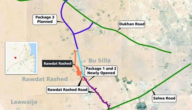 The map of the sectors of the road opened in the Rawdat Rashed area