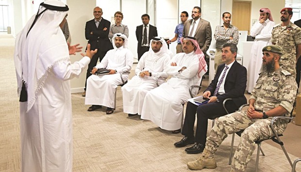 HE Dr Khalid bin Mohamed al-Attiyah during his visit to Qatar Foundationu2019s Education City.