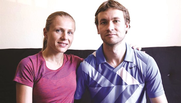 Vitaly Stepanov with his runner wife Yuliya.
