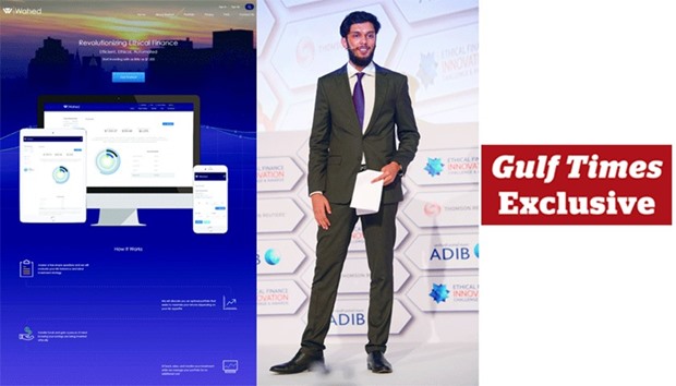 Wahedu2019s homepage offers low-threshold access to the Islamic finance robo adviser. Right: Junaid Wahedna.