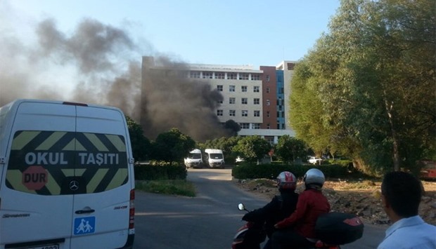 A picture posted in social media of the smoke rising after the explosion