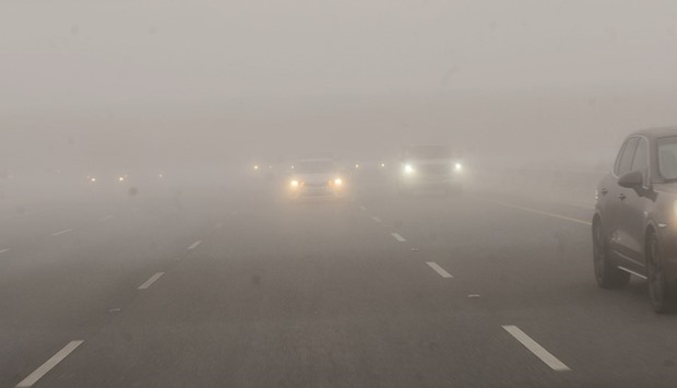 FOGGED: Even though it has not rained yet in Doha and the temperatures are mild, people can find themselves being caught up in unexpected fog during the night and early mornings.       Photo by Shaji