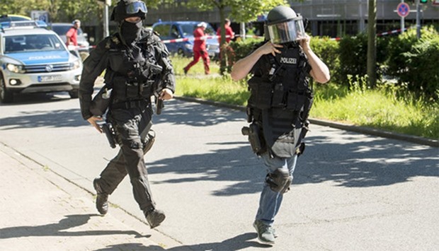 German police in an anti-terror raid in Hamburg