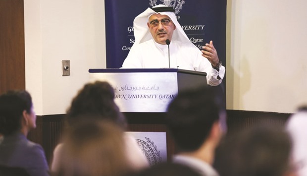 Qatari architect Ibrahim Jaidah speaking at the event.