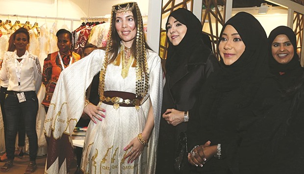 Al-Ahmadani and other officials tour the 10th Heya Arabian Fashion Exhibition at DECC. PICTURE: Jayaram