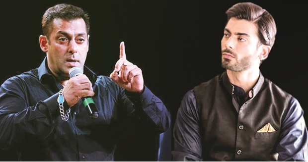 IN THE EYE OF A STORM: Salman Khan, left, has spoken out against banning Pakistani artistes, one of whom, heartthrob Fawad Khan has been forced to leave Bollywood.