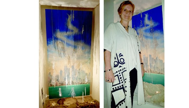 There were many processes involved in creating the artwork. Right: Annette Wendling-Willeke says the piece narrates the story of early pioneers of Qatar.