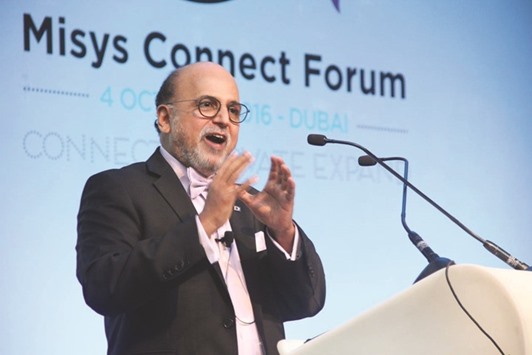 Dr Seetharaman delivering the key note address at the plenary session on u201cCreating a digital banking ecosystem for a dynamic Middle East and Africau201d at the MISYS Connect Forum in Dubai.