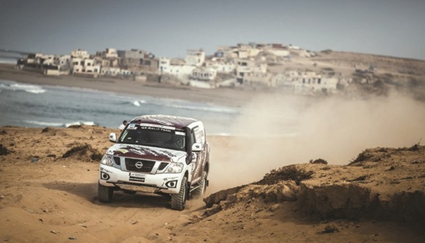 Nissanu2019s Adel Hussein Abdulla in action during the second leg of the OiLibya Rally of Morocco.