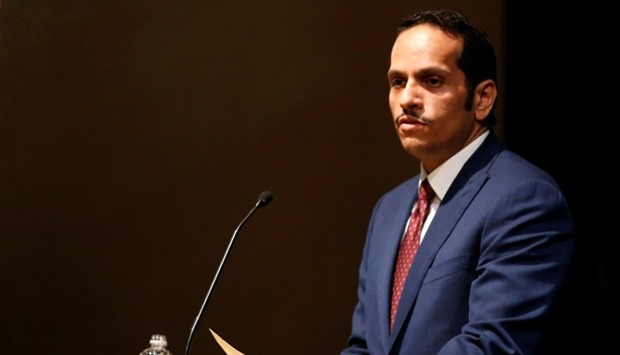 HE the Foreign Minister Mohammed Bin Abdulrahman Bin Jassim Al-Thani gives a lecture in Singapore