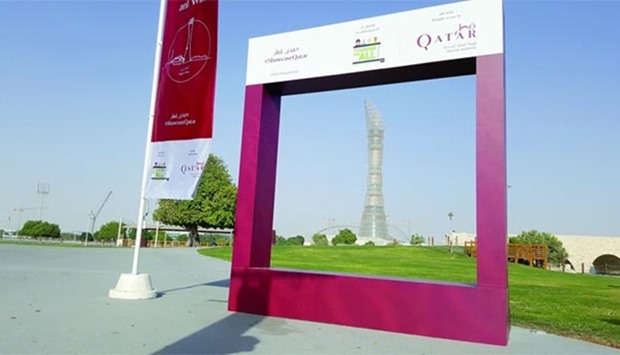 One of the eight photo frames that were put across Qatar by QTA; this one at Aspire Park.