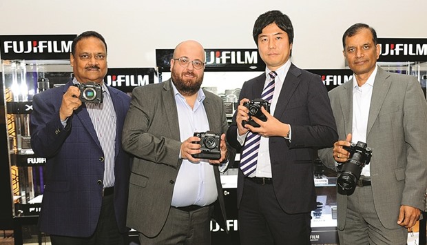Techno Blue and Fujifilm officials launch the new X-T2 camera. PICTURES: Ram Chand