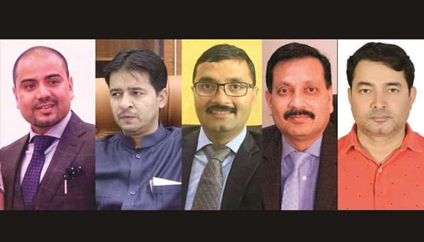 LEFT TO RIGHT: Raj Regmi, Mahendra Chamlagai, RK Sharma, Gobinda KC, Prakash Koirala