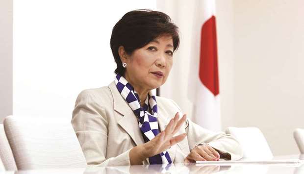 Tokyo Governor Yuriko Koike, head of Japanu2019s Party of Hope, speaks during an interview in Tokyo, Japan.