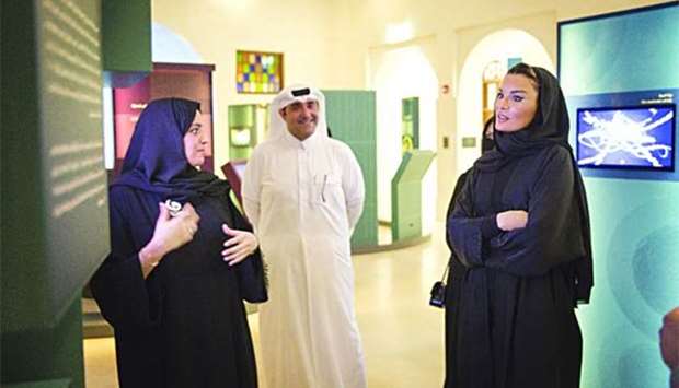 Her Highness Sheikha Moza bint Nasser views some of the exhibits. Picture: AR Al-Baker/HHOPL