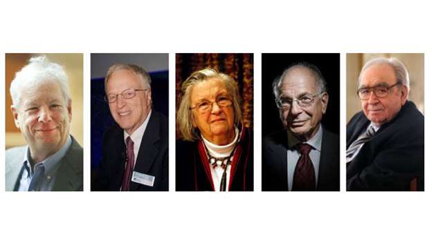 Richard Thaler, George Akerlof, Elinor Ostrom, Daniel Kahneman and Robert Fogel