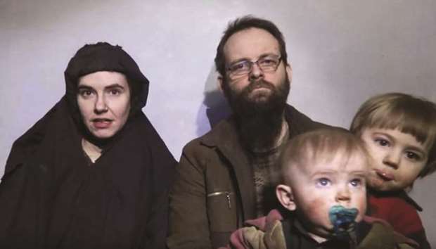 Social media image of Caitlan Coleman, her husband Joshua Boyle and their two children.