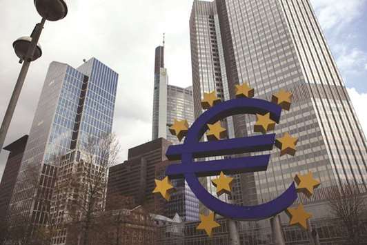 The stars of European Union (EU) membership are seen on a euro sign sculpture outside the headquarters of the European Central Bank in Frankfurt. According to the ECBu2019s proposed guidance, lenders would have to provision against the whole of the potential loss on nonperforming loans that arenu2019t backed by collateral after two years, and losses on secured loans that have defaulted would have to be fully covered after seven years at the latest.