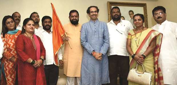 MNS leaders join Shiv Sena in presence of Uddhav Thackeray in Mumbai yesterday.