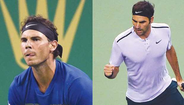 Rafael Nadal of Spain prepares to receive a service from Marin Cilic (not pictured) of Croatia during his Shanghai Masters semi-final yesterday. Nadal faces Roger Federer (right) of Switzerland in the tournament final today. (AFP)