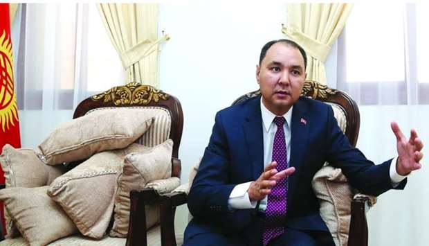 Krygyz Republic ambassador Nuran S Niyazaliev speaks to Gulf Times in Doha. PICTURE: Jayan Orma