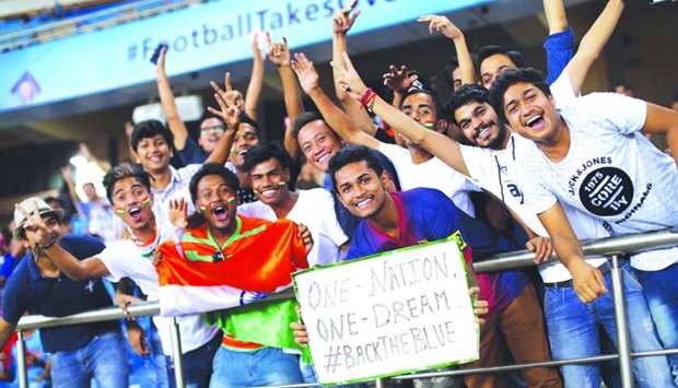 Fans during a match between India and the US in New Delhi, India