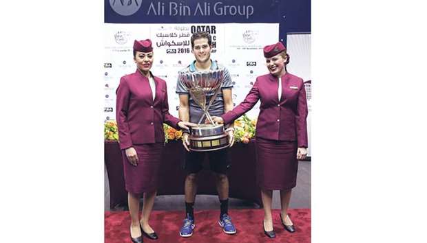 Karim Abdel Gawad (centre) is the defending champion for this yearu2019s tournament.