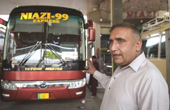 Bus driver Meher Khalil, who drove the Sri Lankan cricket team to safety when it came under a gun and grenade attack by militants in March 2009, arriving at the bus terminal to start his duty in Lahore.