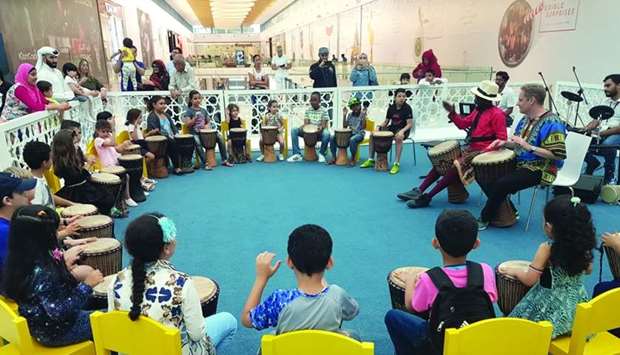 Participants of 'Making Melodies' enjoy a drumming session. PICTURES: Joey Aguilar