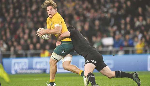 Captain Michael Hooper (left) has said the Australians are a much stronger, consistent and confident team than the one swamped 54-34 by the All Blacks in the series opener in Sydney in August. (AFP)