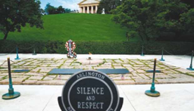 The grave of former US president John F Kennedy.