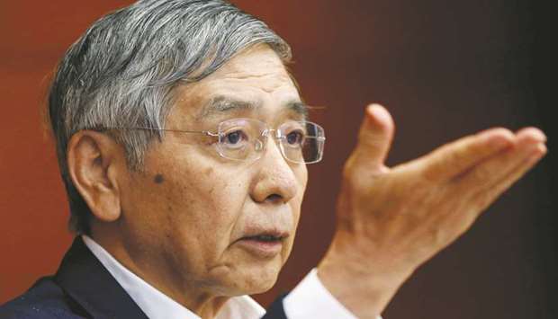Bank of Japan governor Haruhiko Kuroda attends a news conference in Tokyo. With Japanu2019s inflation far below a 2% target, the BoJ rules out any near-term exit from Kurodau2019s legacy ultra-easy policy.